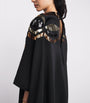 Black Crepe Sequin-Embellished Maxi Kaftan Dress