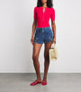 Sandro Paris Blue Denim Ruffle Shorts