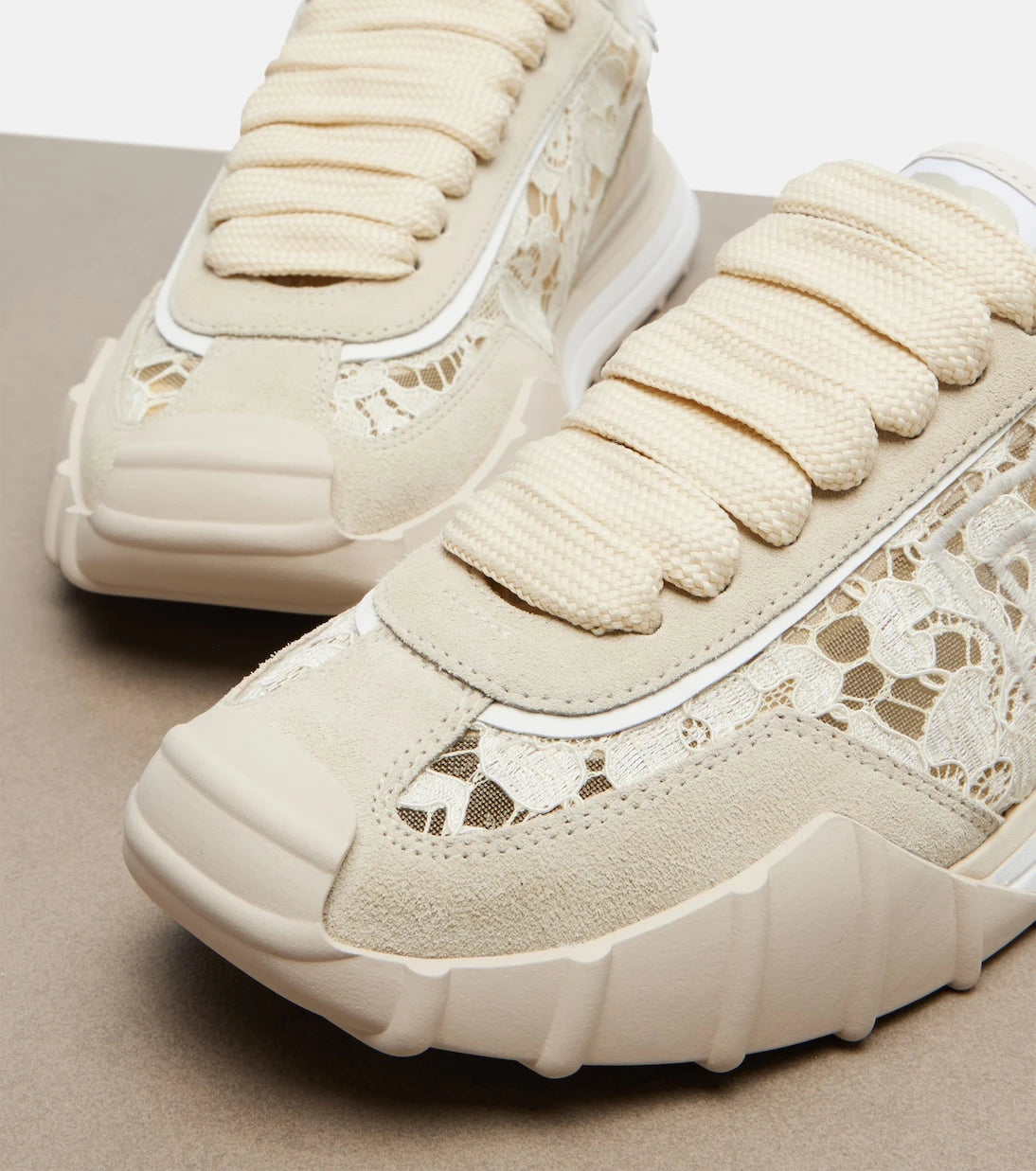 Dolce&Gabbana - Runner suede-trimmed lace sneakers