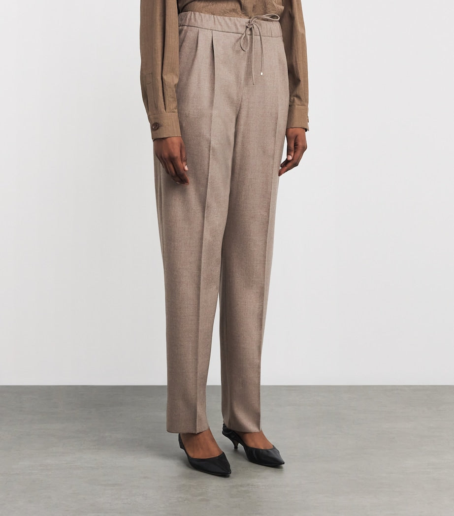 Max Mara Beige Relaxed Drawstring Trousers