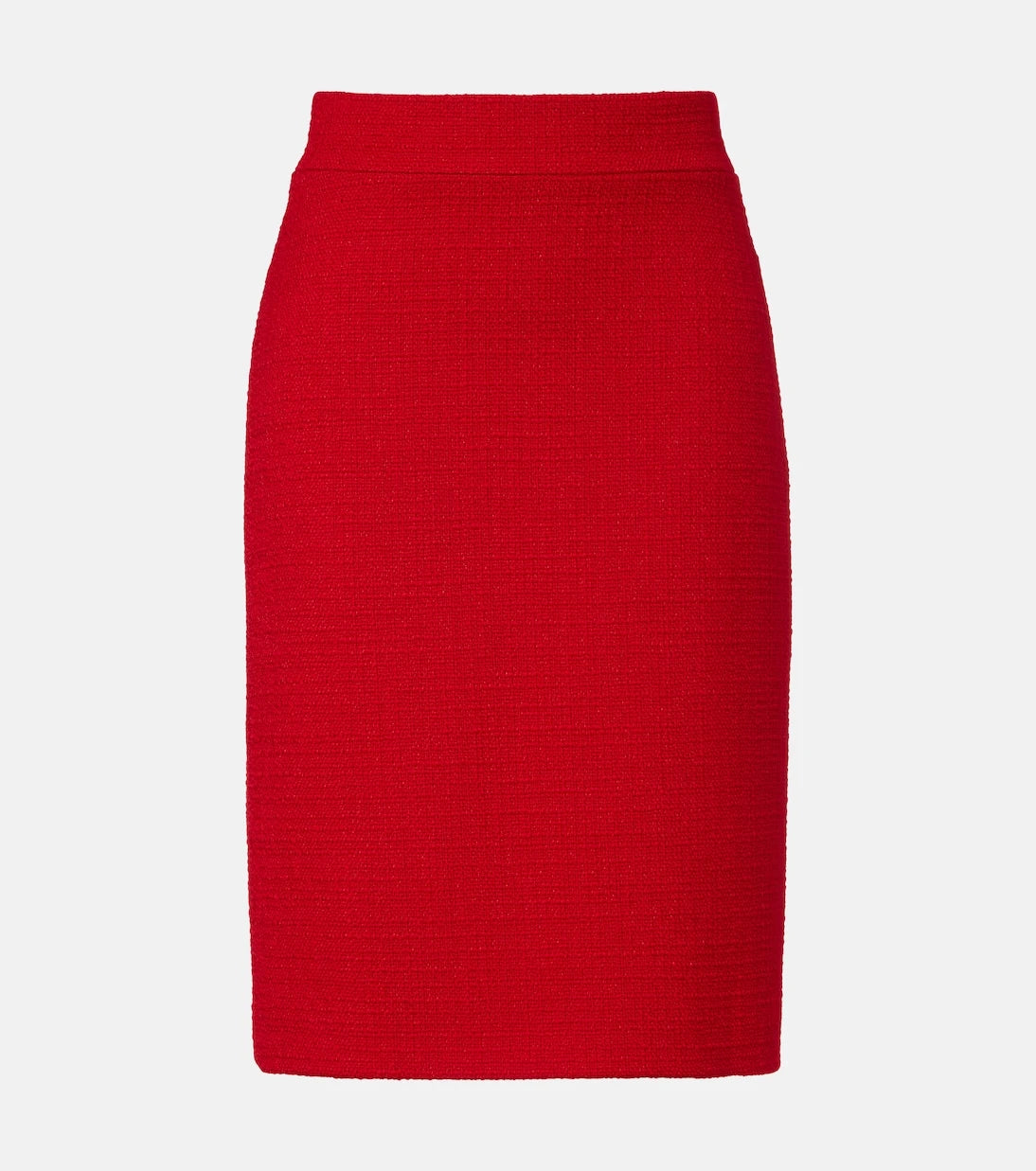 Valentino - High-rise wool-blend tweed pencil skirt