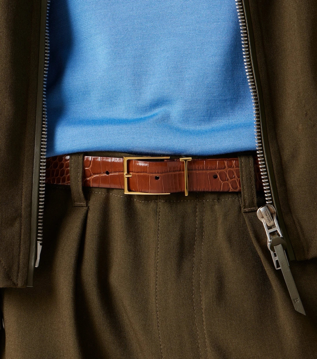 Tom Ford - T Loop croc-effect leather belt