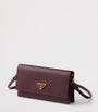 Prada Burgundy Mini Saffiano Leather Clutch Bag
