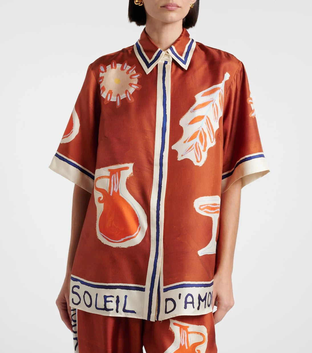 Alémais - x LRNCE Soleil D'Amour printed silk shirt