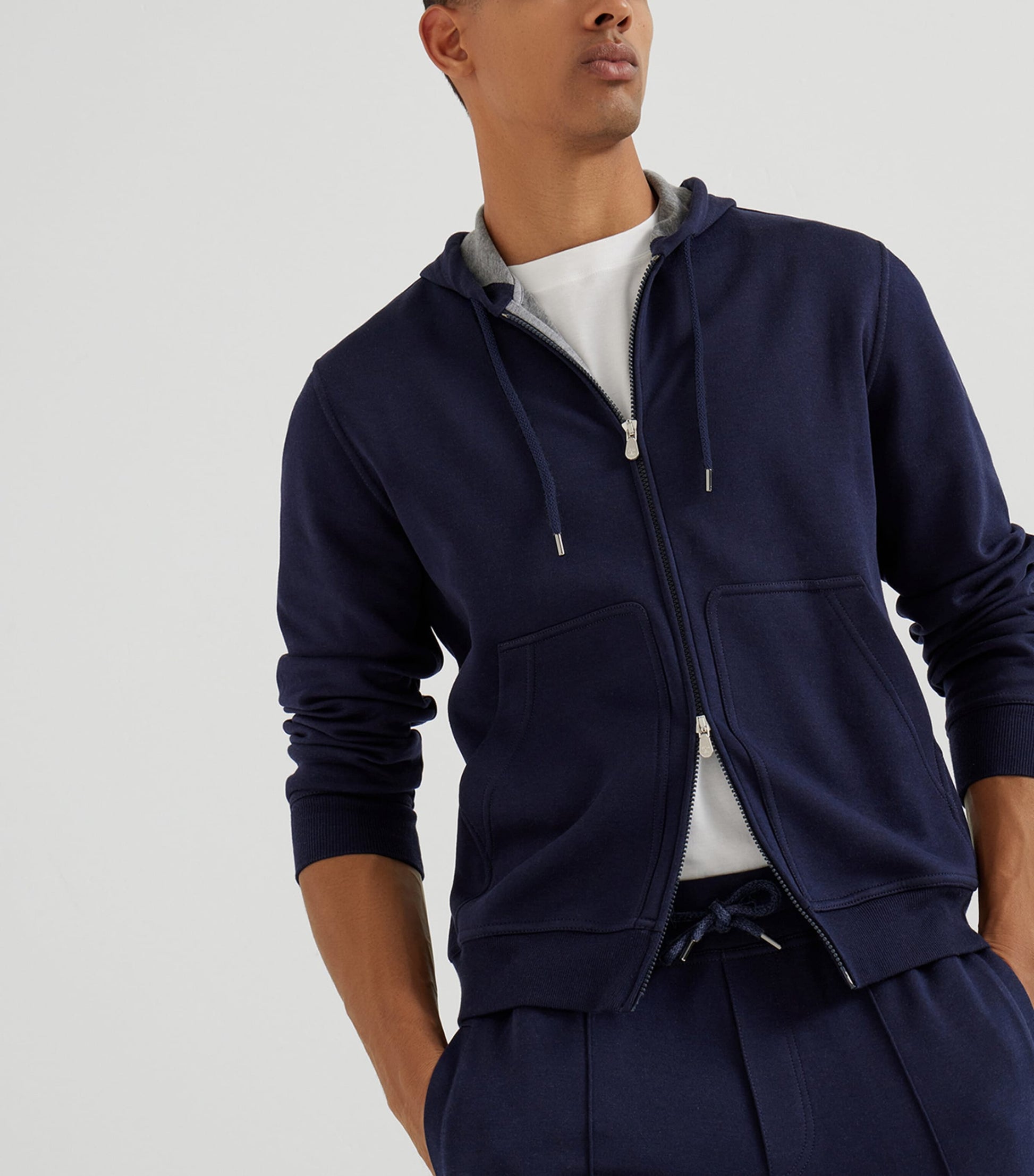Terry Cotton-Cashmere-Silk Zip-Up Hoodie