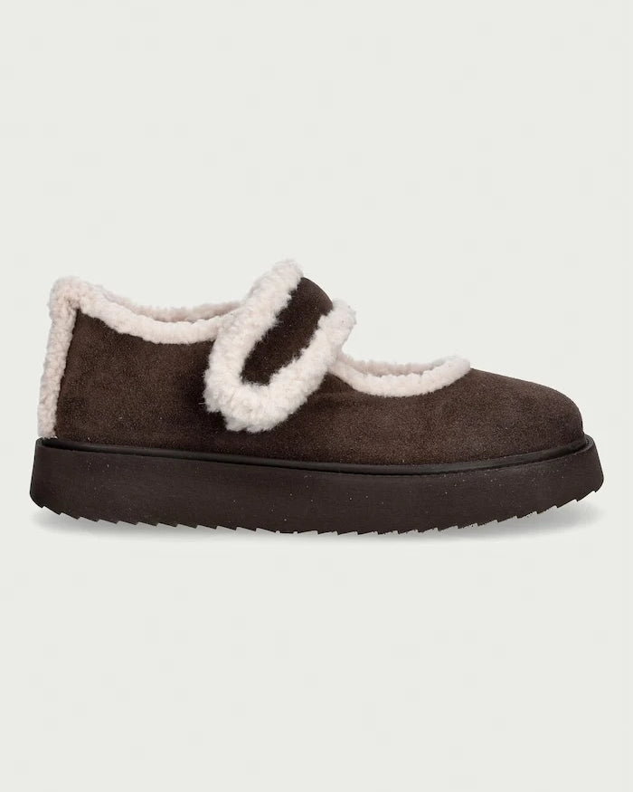 Inuikii Süet Shearling M.J. Balerinler