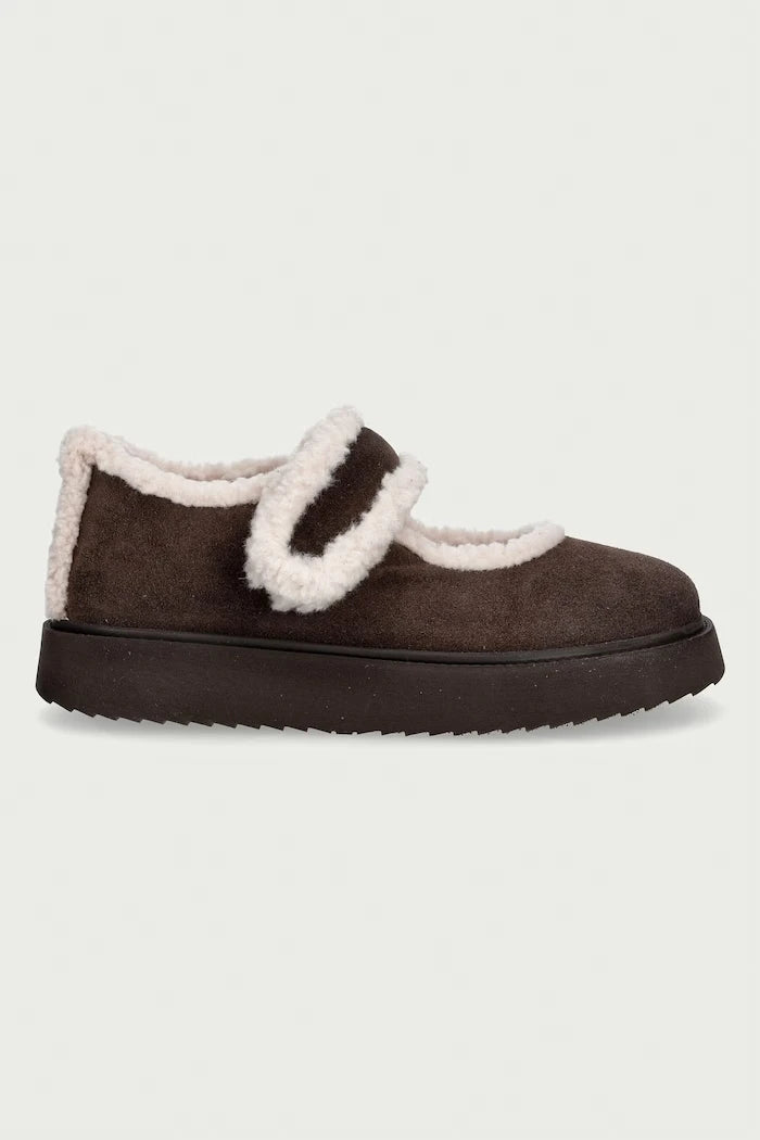 Inuikii Süet Shearling M.J. Balerinler