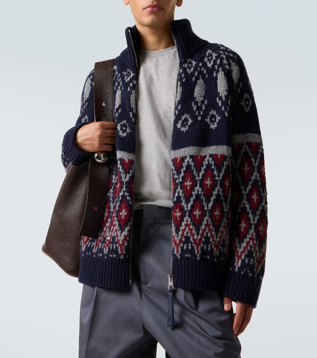 Loewe - Yün jakarlı fermuarlı kazak