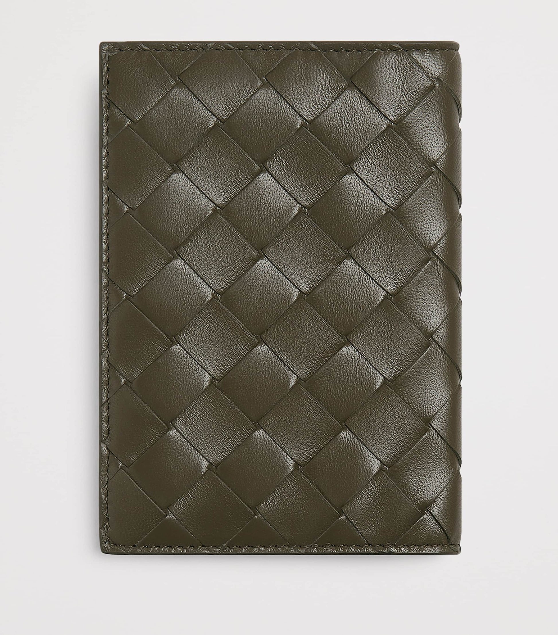 Green Leather Intrecciato Passport Holder