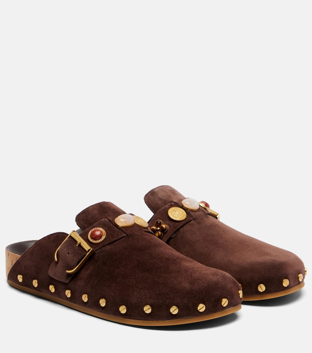 Veronica Beard - Fern embellished suede mules