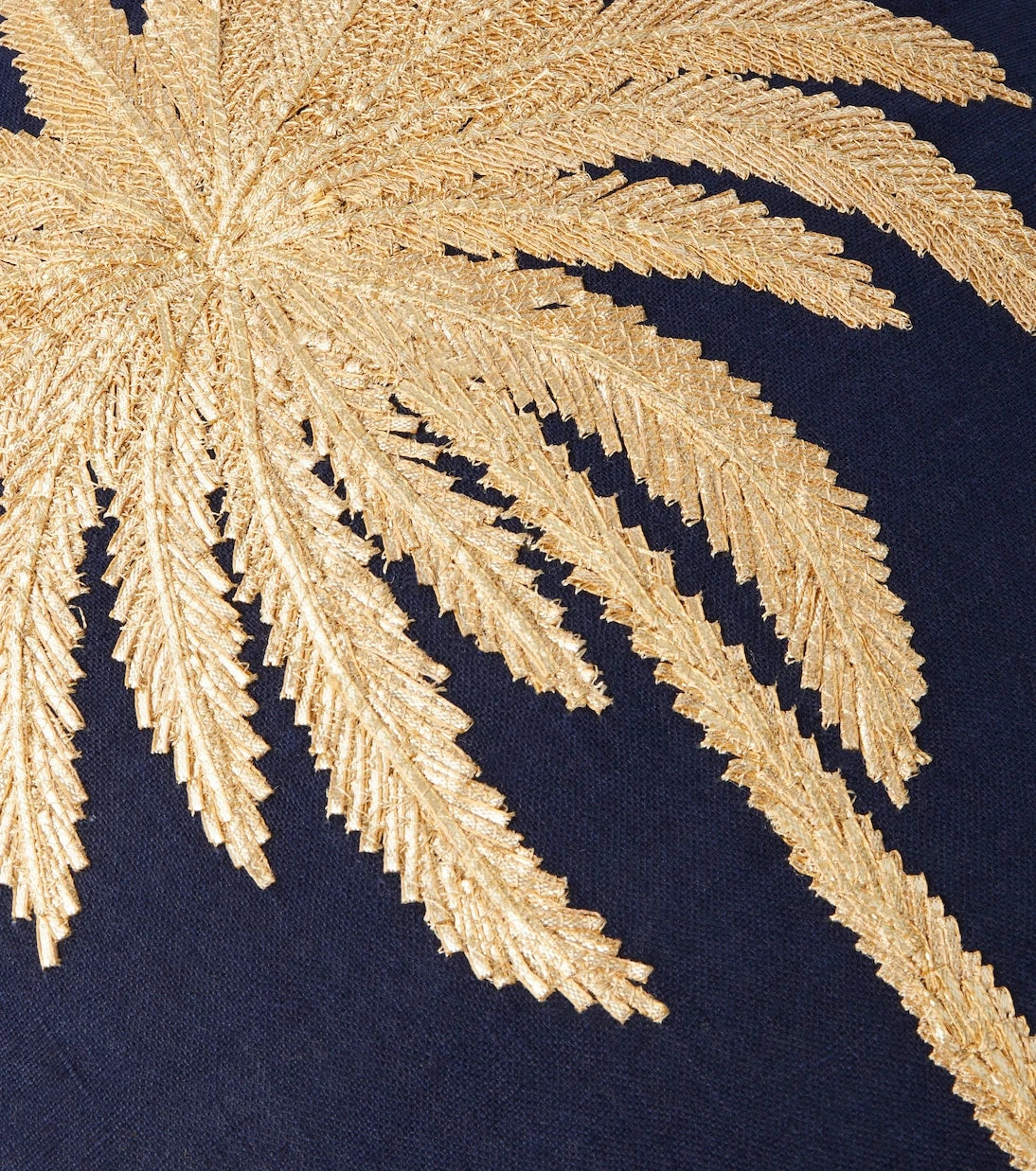 Les-Ottomans - Tropical embroidered linen cushion