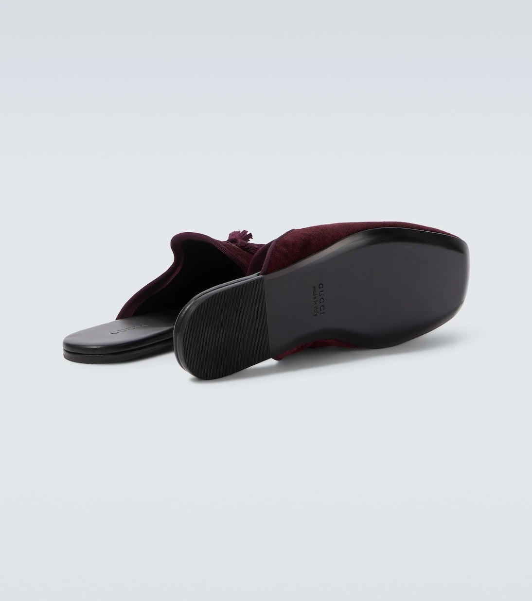 Gucci - Tasseled velvet mules