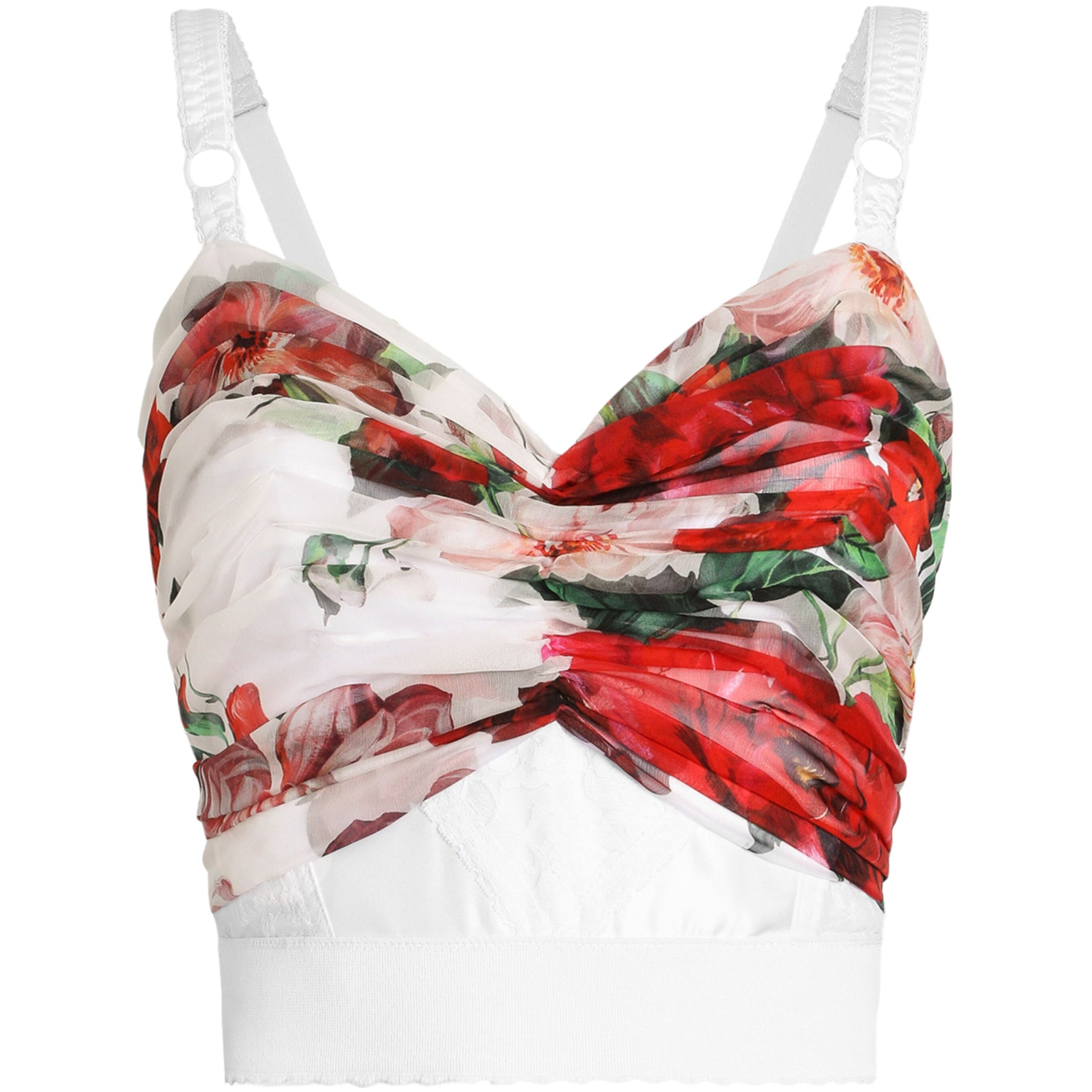 Dolce & Gabbana Multi Rose Print Corset Top