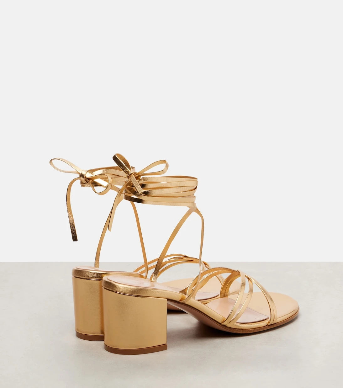 Gianvito Rossi - Metalik deri sandaletler