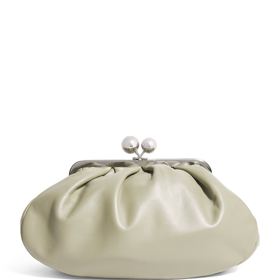 Weekend Max Mara Green Medium Leather Pasticcino Clutch Bag