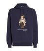 Blue Cotton-Blend Polo Bear Hoodie