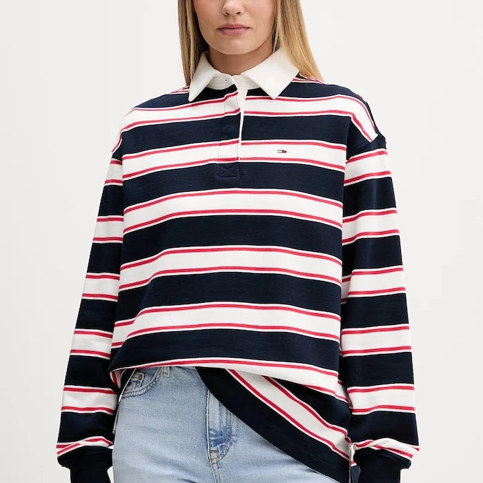 Tommy Jeans uzun kollu kadın pamuk bluz