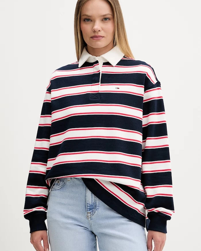 Tommy Jeans uzun kollu kadın pamuk bluz