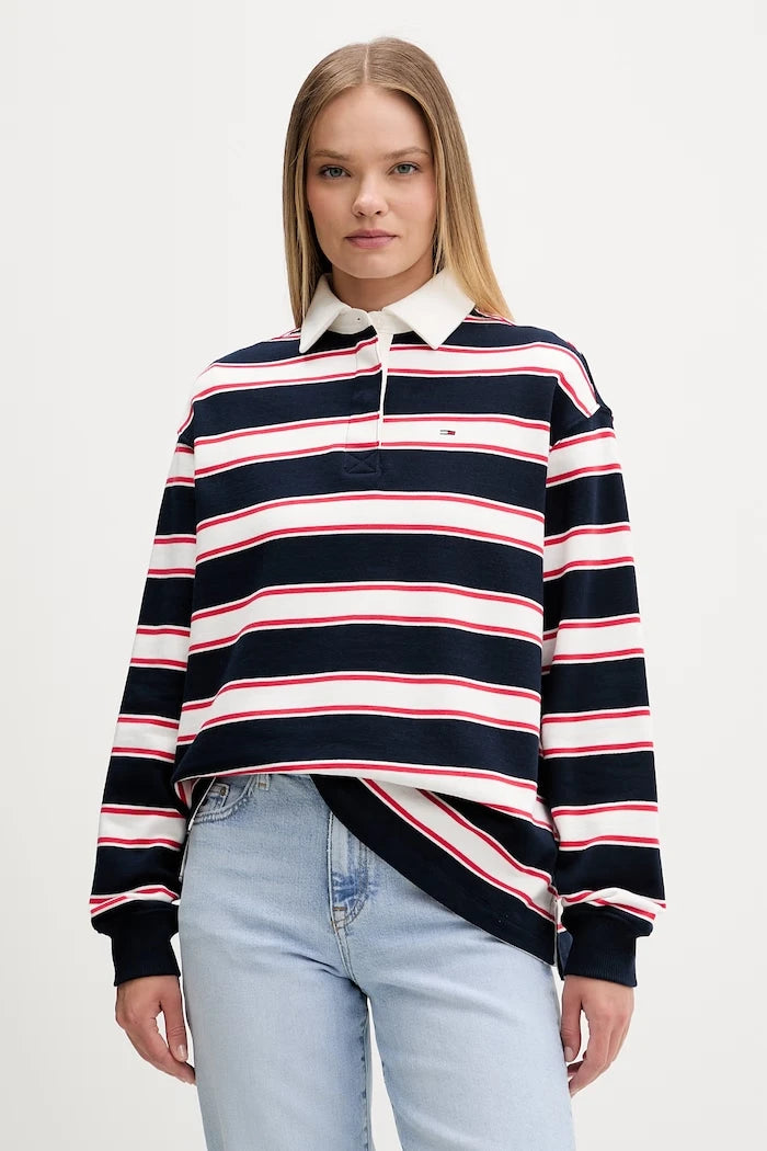 Tommy Jeans uzun kollu kadın pamuk bluz