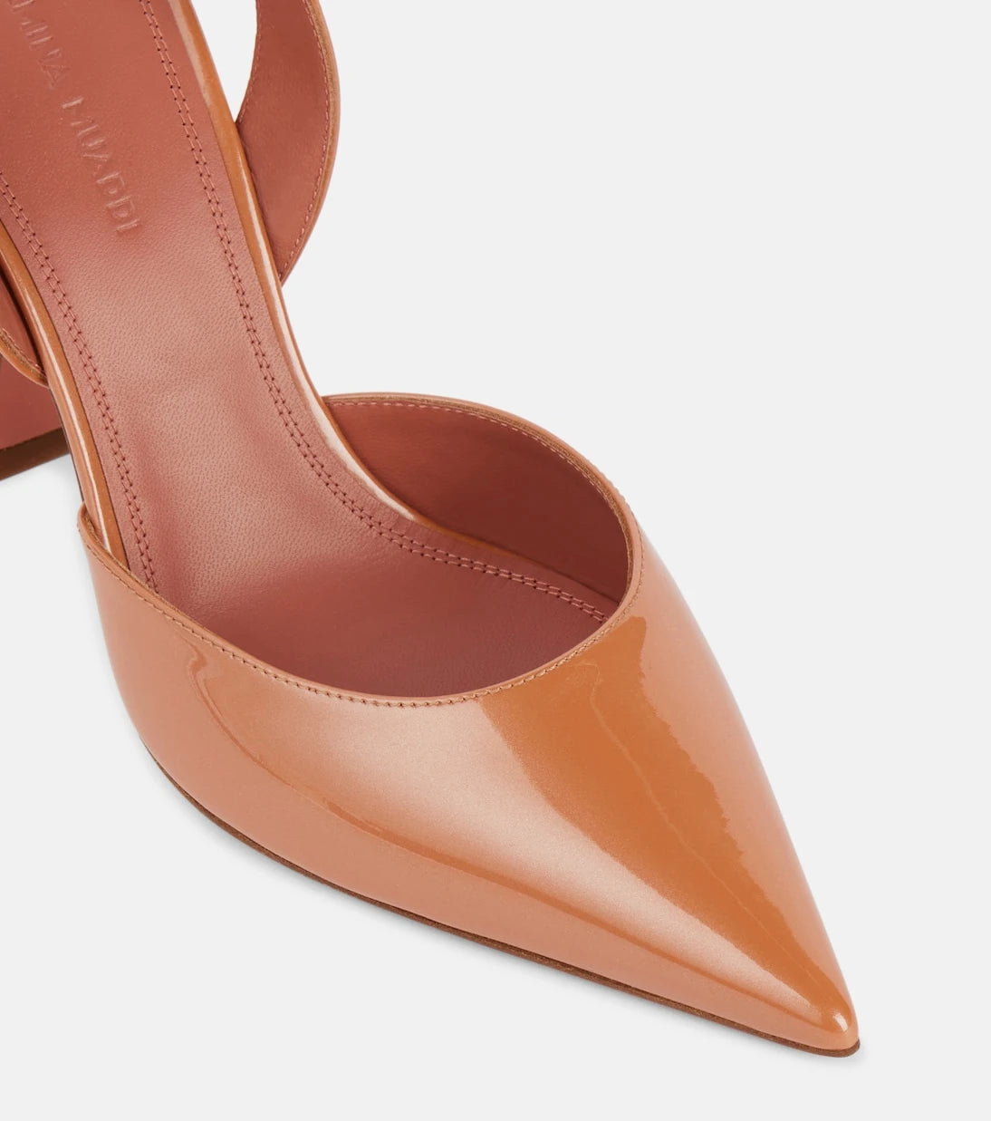 Amina Muaddi - Holli Sling 95 patent leather pumps
