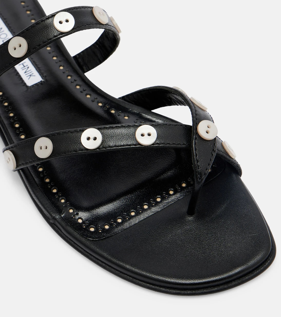 Manolo Blahnik - Irafli embellished leather thong sandals