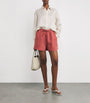 Le Kasha Pink Organic Linen Tabal Shorts