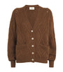 Weekend Max Mara Brown Rope Knit V-Neck Cardigan