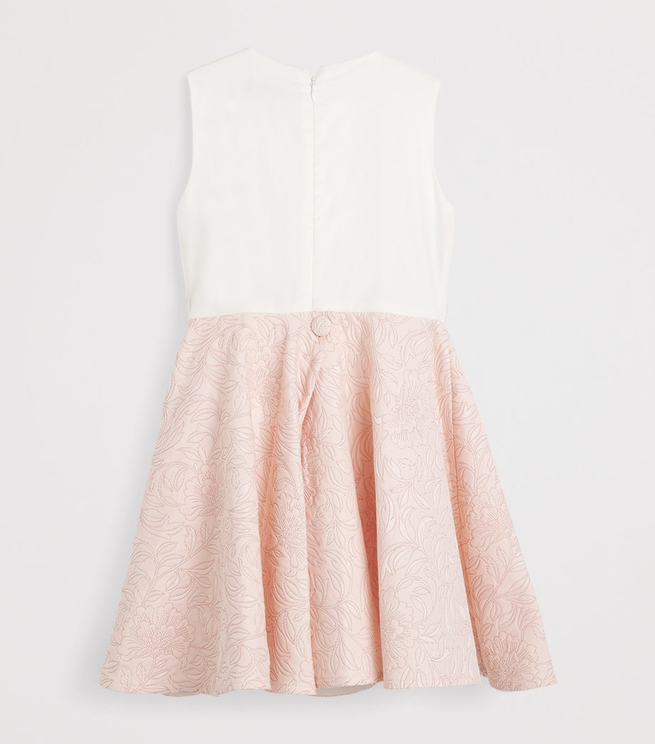 JESSIE AND JAMES Pink Floral-Jacquard Little Heart Dress (4-14 Years)