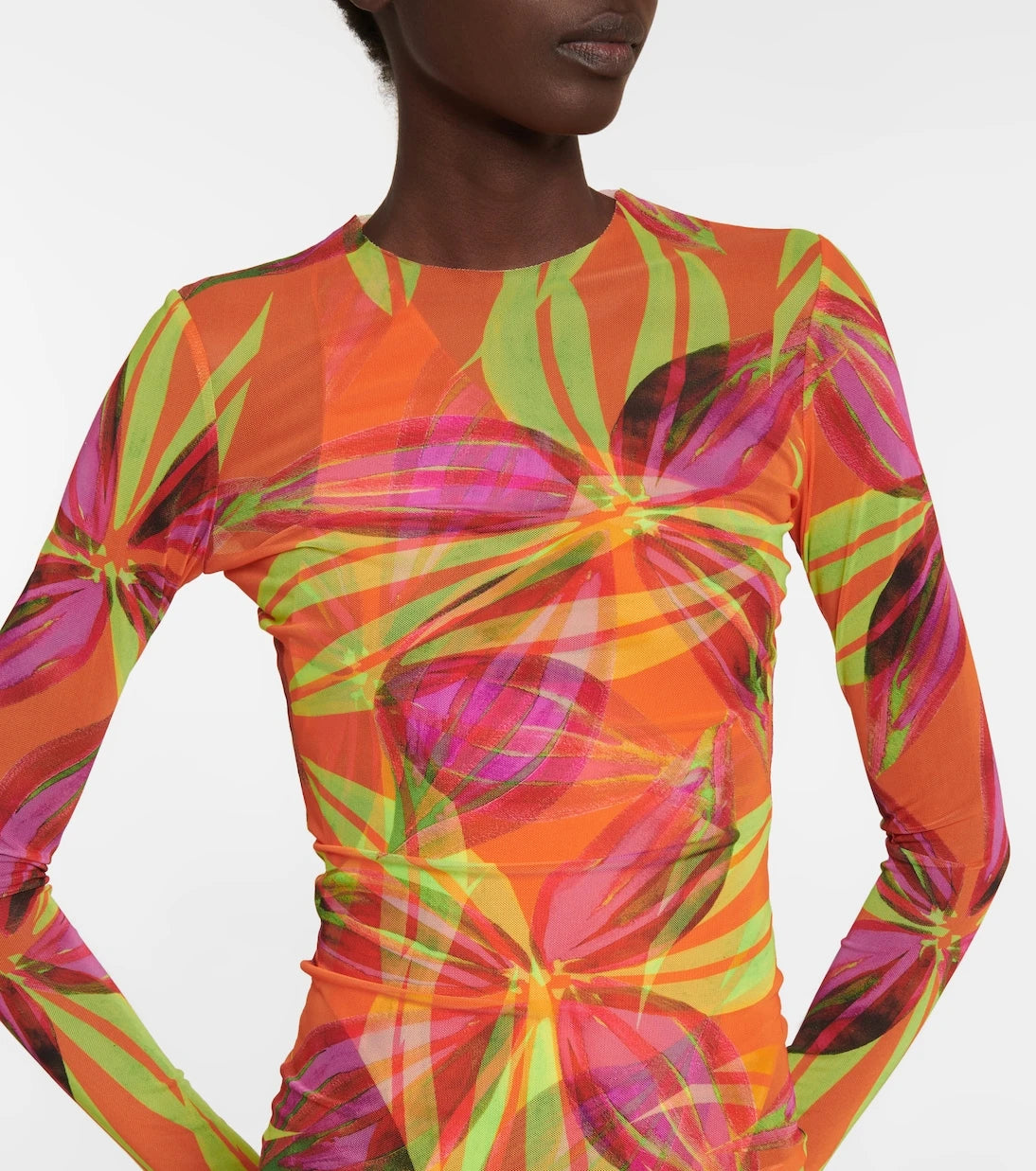 Louisa Ballou - High Tide printed mesh dress