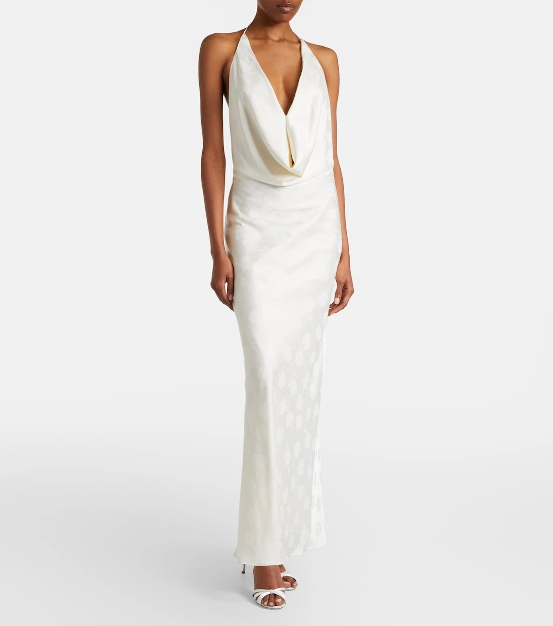 Rotate - Floral halterneck satin maxi dress