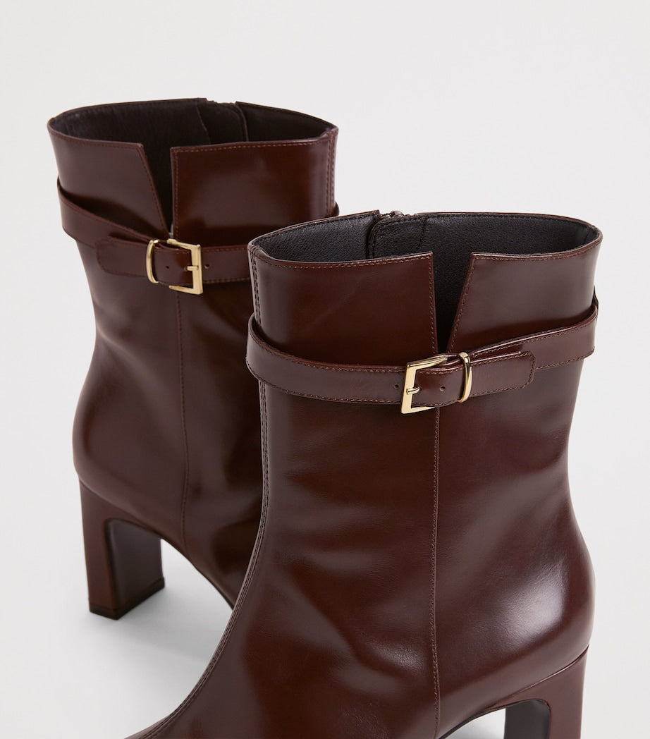 Claudie Pierlot Brown Leather Ankle Boots 70