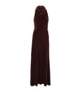 Brown Velvet Draped Maxi Dress