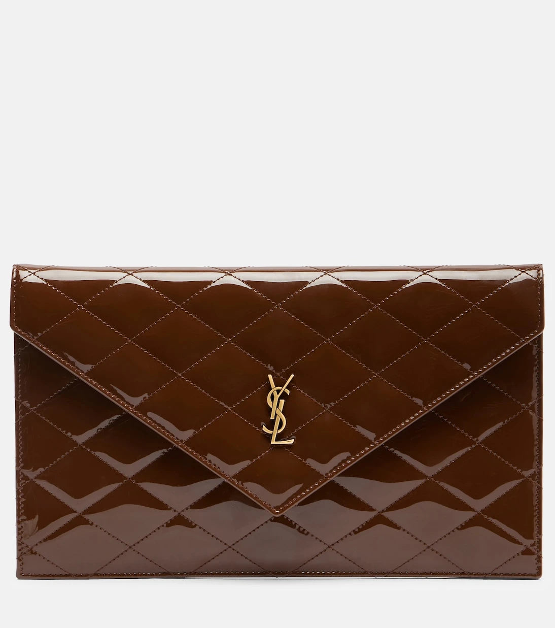 Saint Laurent - Paris quilted patent leather pouch