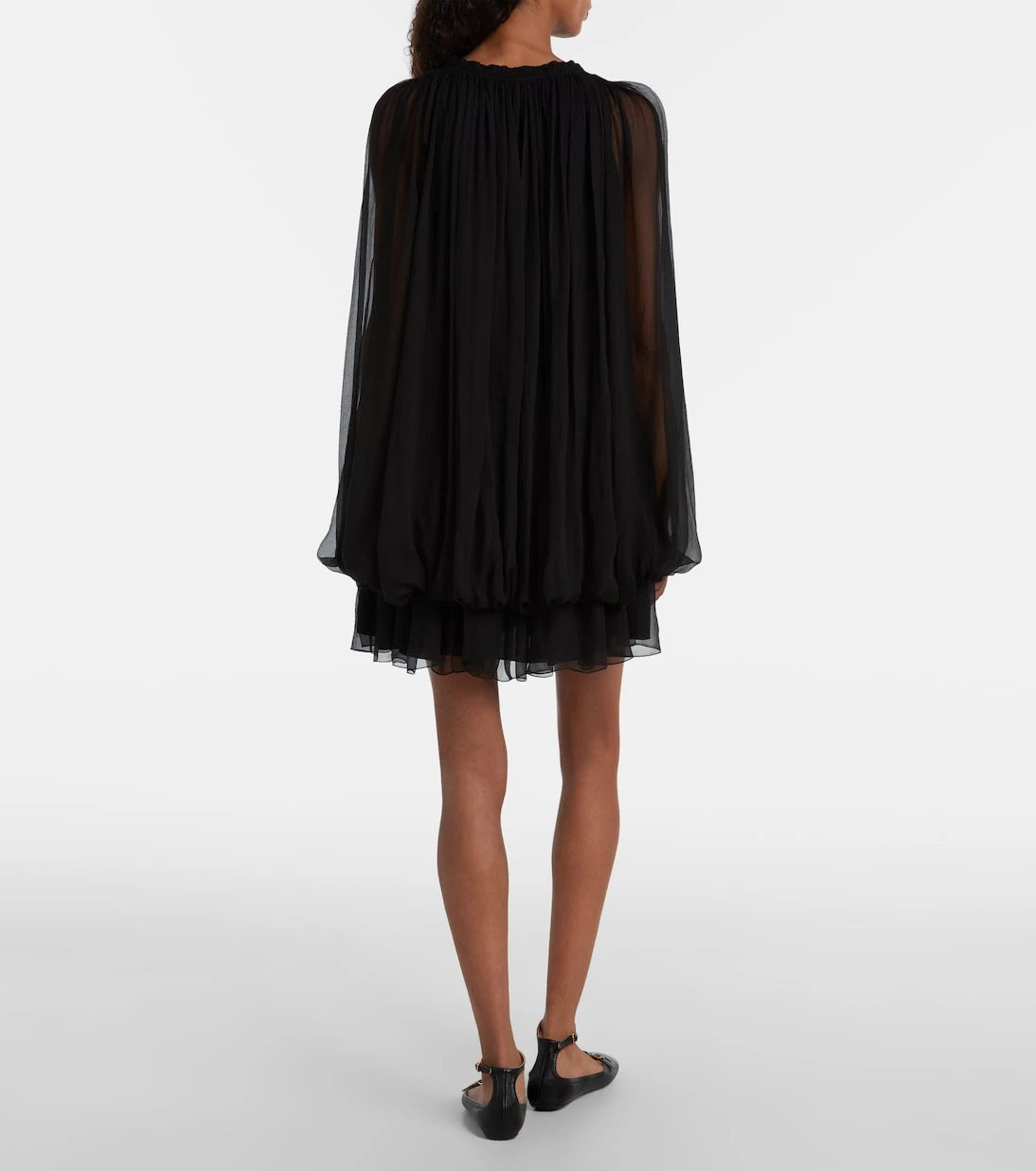 Chloé - Ruffled draped silk minidress