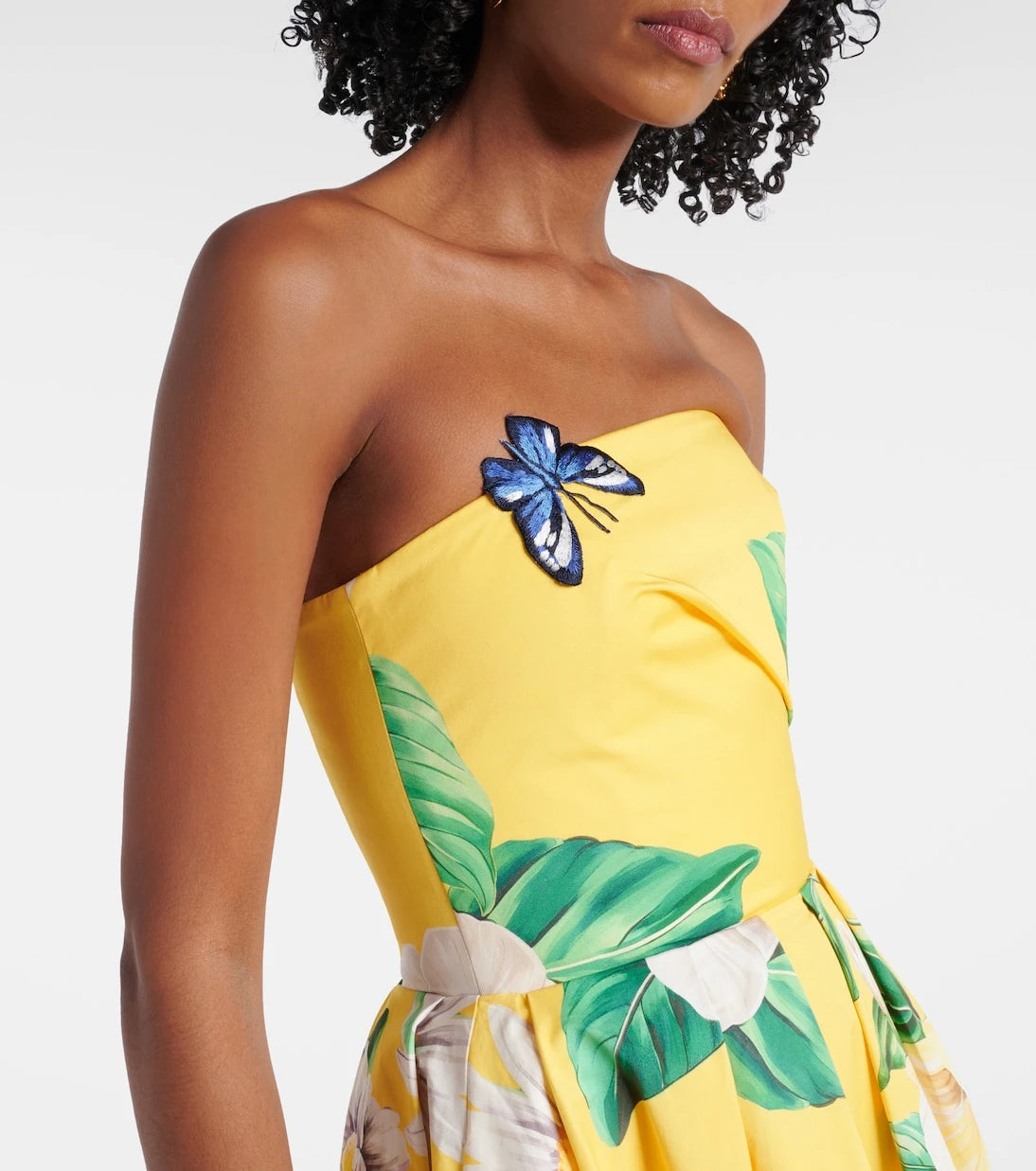 Leo Lin - Lynn floral cotton bustier dress