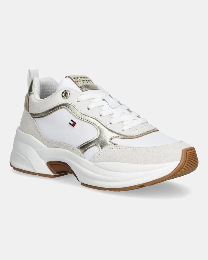 Tommy Hilfiger TH CHUNKY RUNNER METALLIC Deri Spor Ayakkabı