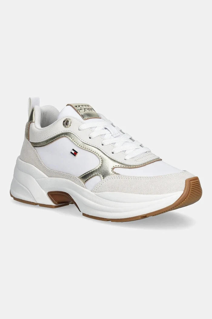 Tommy Hilfiger TH CHUNKY RUNNER METALLIC Deri Spor Ayakkabı