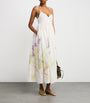 Linen Floral Maxi Dress BOTANICAL VOLT WHITE