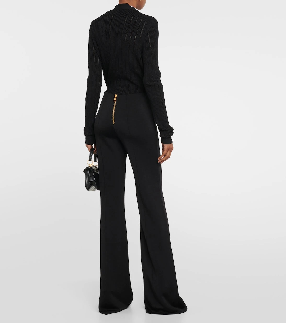 Balmain - High-rise flared knit pants