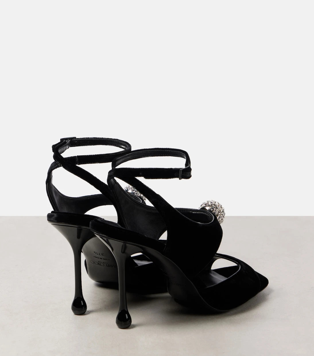 Jimmy Choo - Orb 95 embellished velvet sandals
