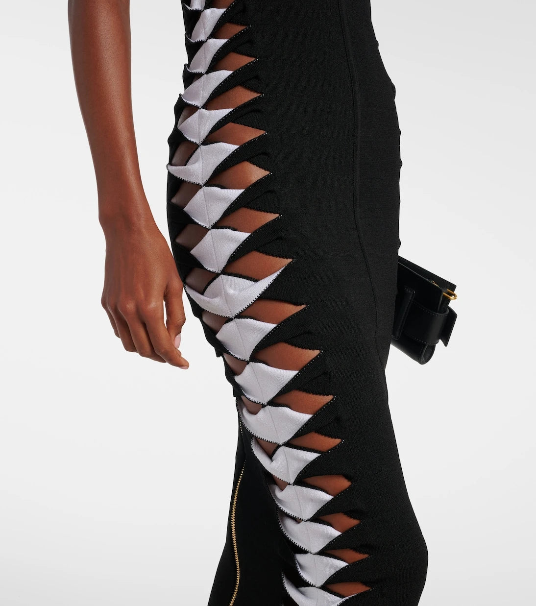 Balmain - Cutout halterneck jersey midi dress