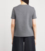 Max Mara Grey Cotton Jersey Logo T-Shirt