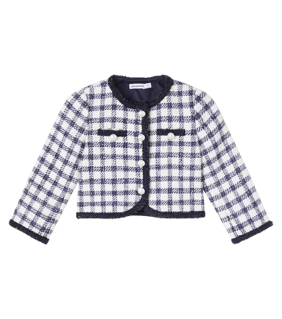 Self-Portrait Kids - Checked bouclé jacket