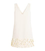 Self-Portrait Ivory Crepe Sequinned Mini Dress