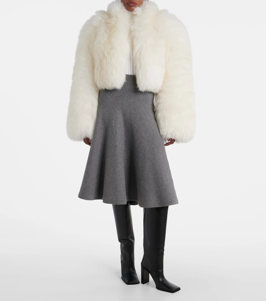 Alaïa - Cropped shearling jacket