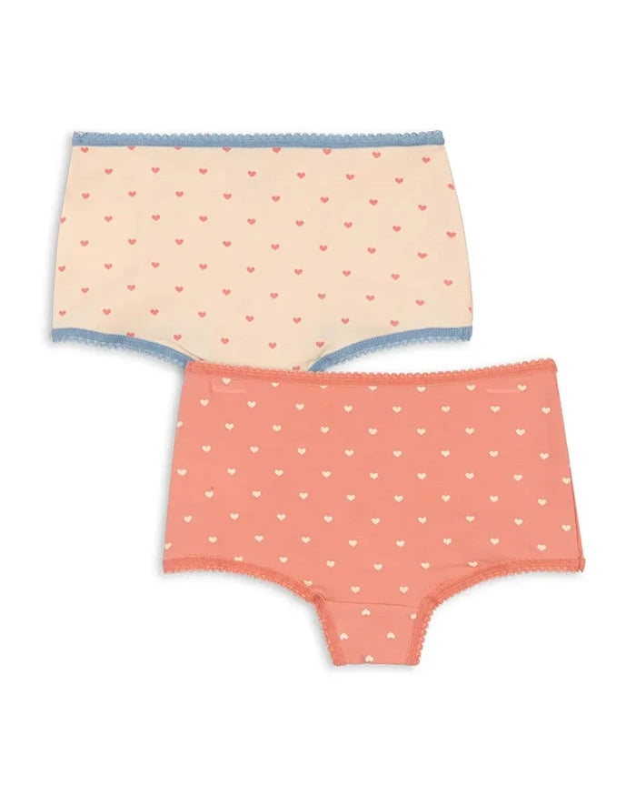 Konges Sløjd çocuklar için pamuklu elastan hipster bikini BASIC 2 PACK GIRL HIPSTER GOTS 2'li