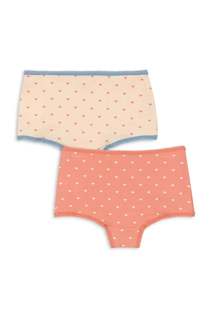 Konges Sløjd çocuklar için pamuklu elastan hipster bikini BASIC 2 PACK GIRL HIPSTER GOTS 2'li
