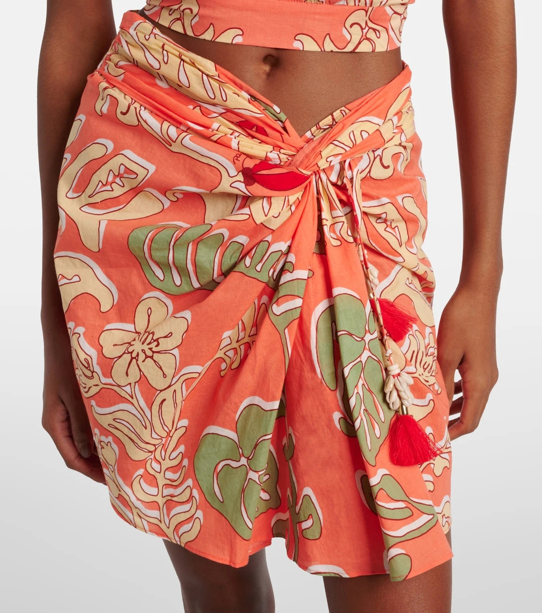 Poupette St Barth - Tilda gathered printed cotton miniskirt