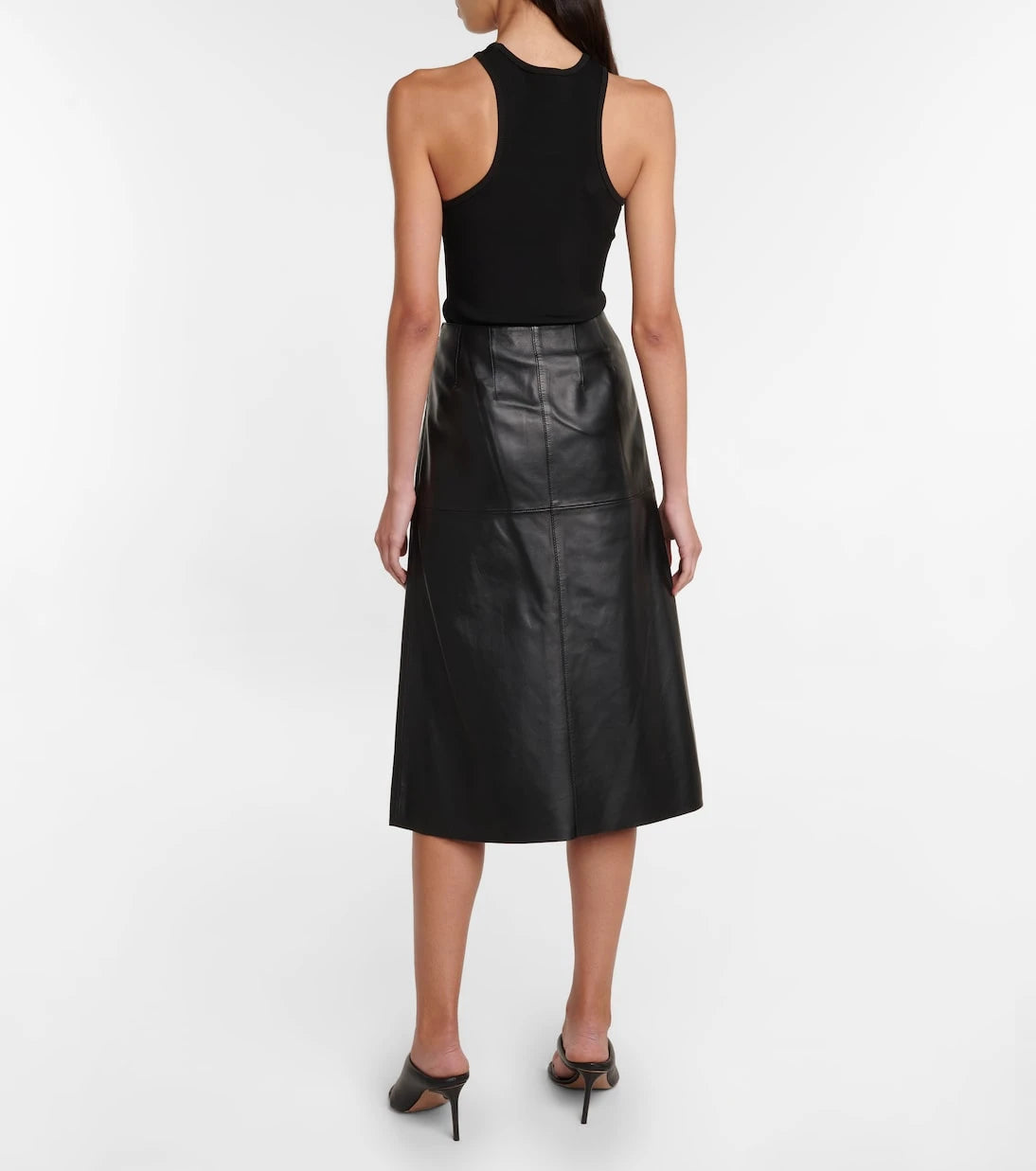 Joseph - Sidena A-line leather midi skirt