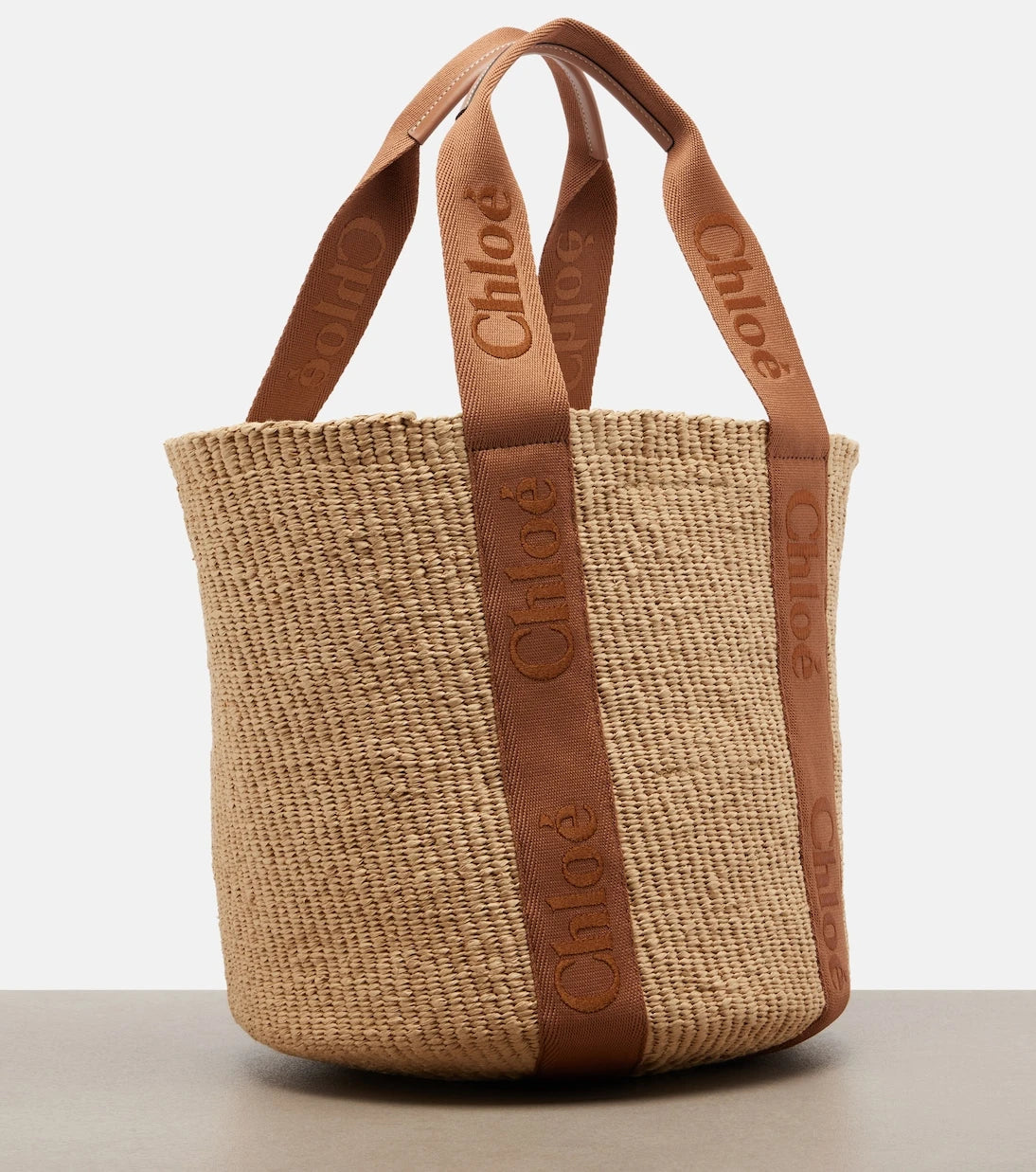Chloé - Woody Large raffia basket bag